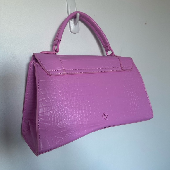 Call It Spring Pink Textured Top Handle Bag with Long Strap Barbie - Picture 7 of 12